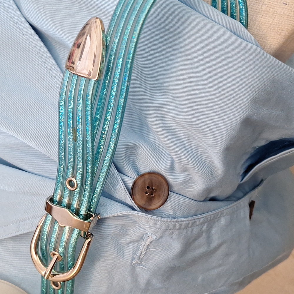 Blue Trench Coat, 100% Cotton, With Belt, a new day, Sz 2, NWOT - Picture 14 of 14